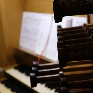 Dommusikassistent Gerhard Raab an der Rudigierorgel