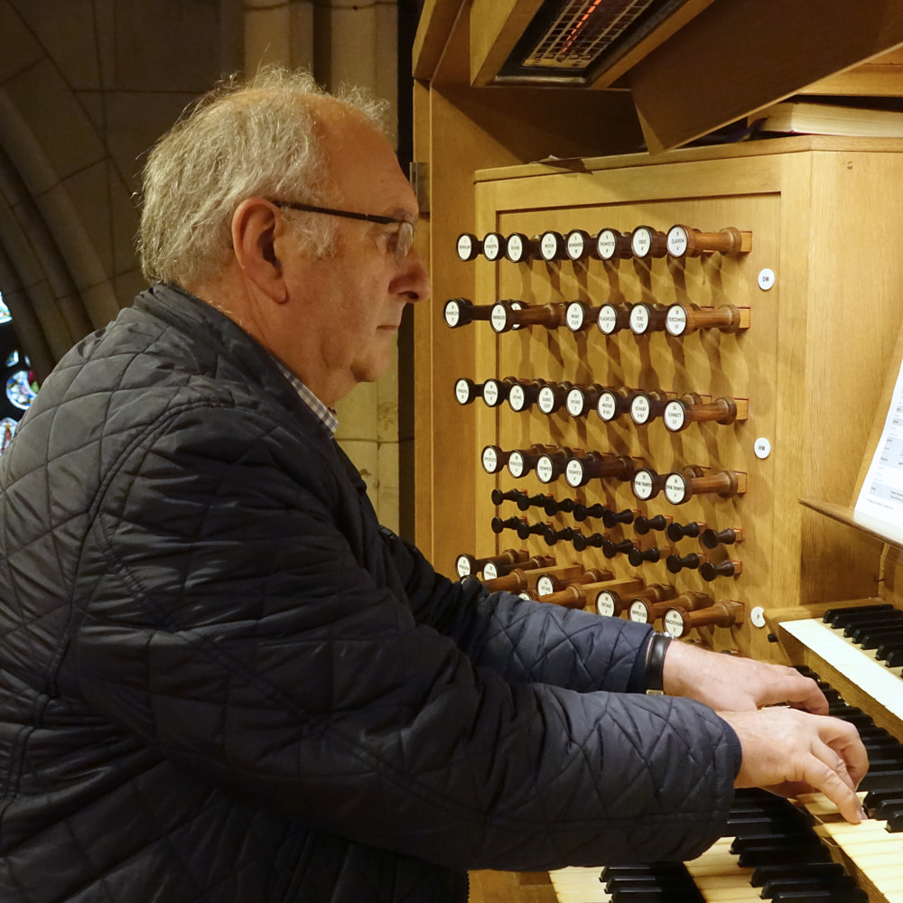 Domorganist Wolfgang Kreuzhuber an der Rudigierorgel