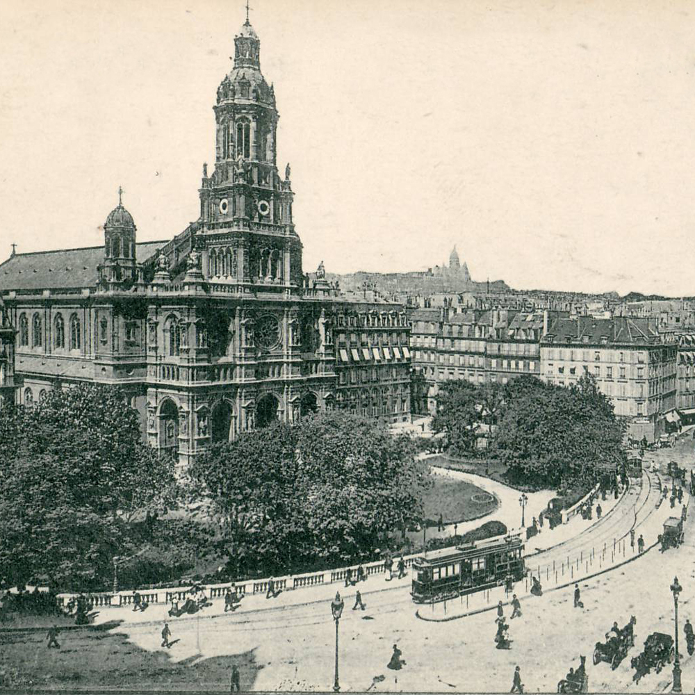 L'Eglise de la Trinité et vue générale vers Montmartre