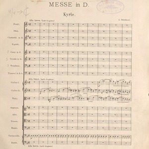 Anton Bruckner: Messe in D, Erstdruck 1892. (Quelle:  http://data.onb.ac.at/rec/AC08811138)